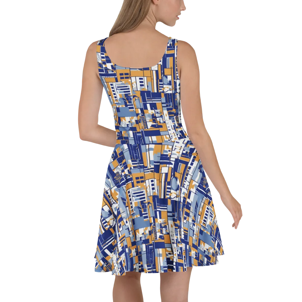Blueprint Mosaic on Skater Dress — Back