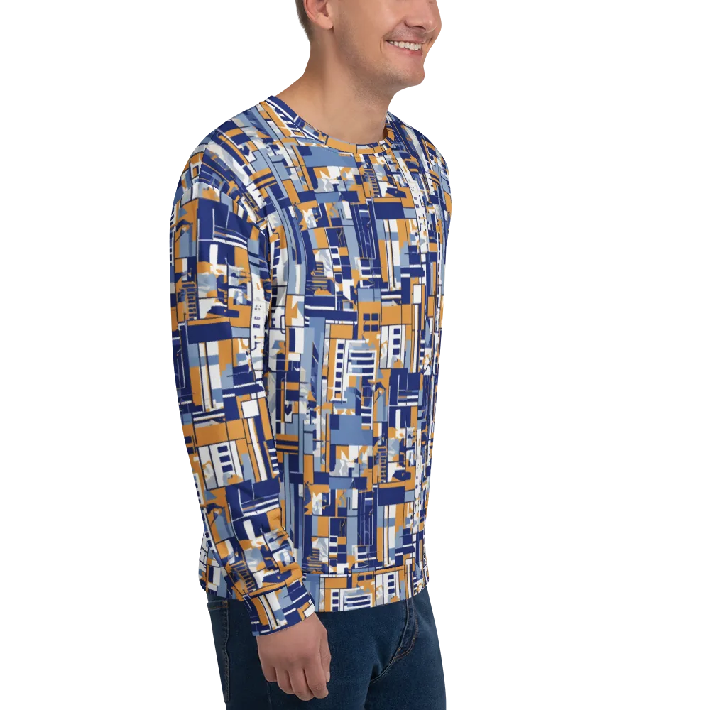 Blueprint Mosaic on Sweatshirt — Right Front
