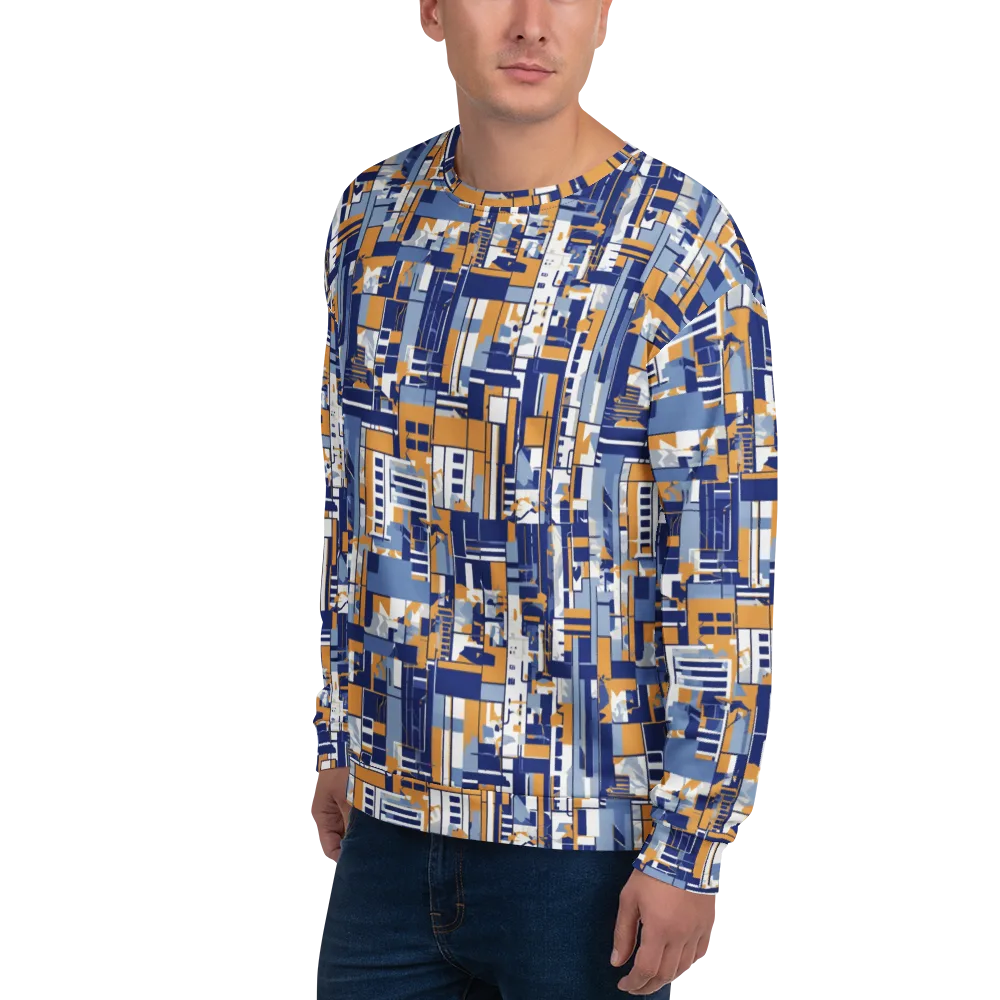 Blueprint Mosaic on Sweatshirt — Left Front