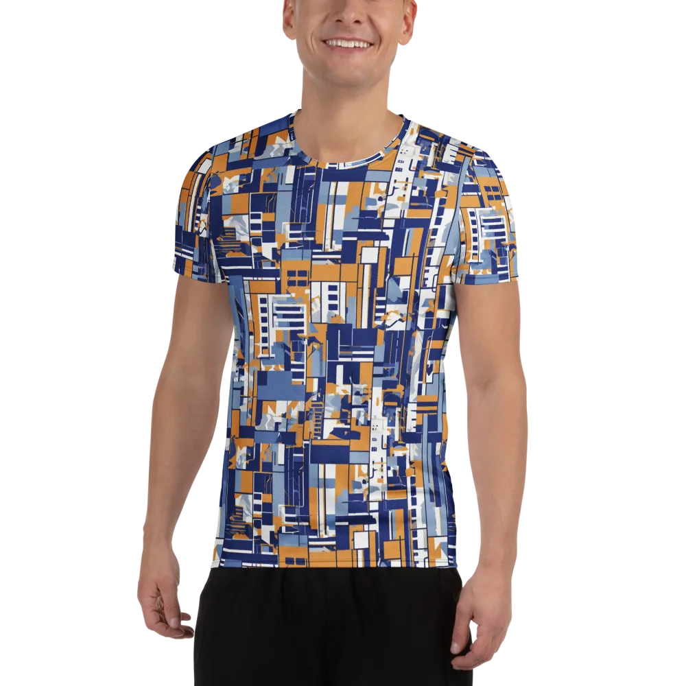Blueprint Mosaic on Men's Athletic T-Shirt — Front