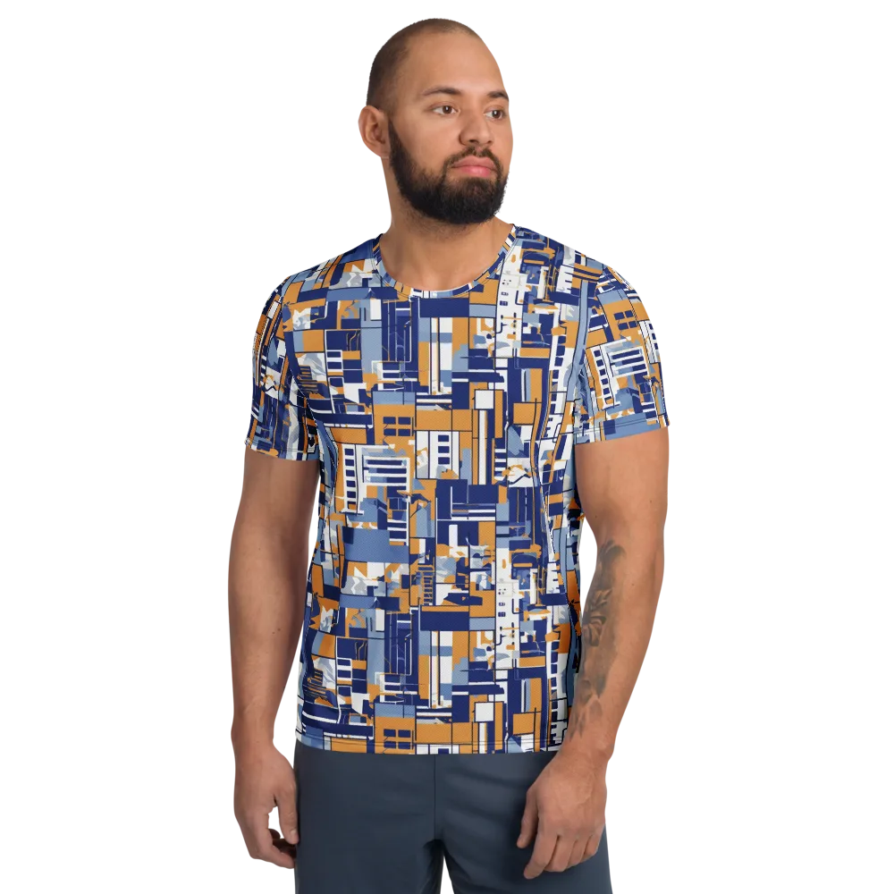 Blueprint Mosaic on Men's Athletic T-Shirt — Front