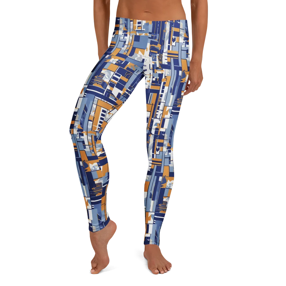 Blueprint Mosaic on Leggings — Front