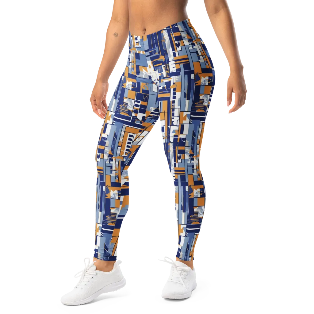 Blueprint Mosaic on Leggings — Left Front