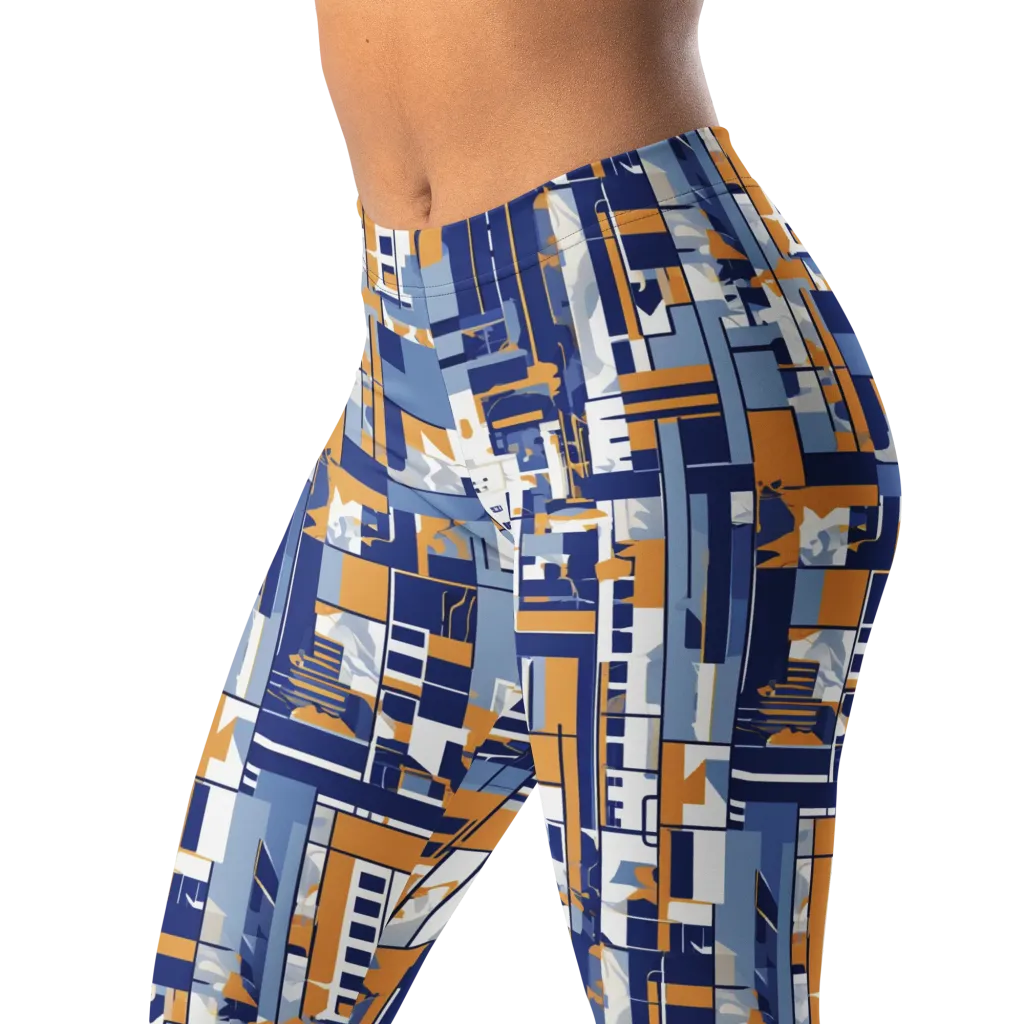 Blueprint Mosaic on Leggings — Left Front