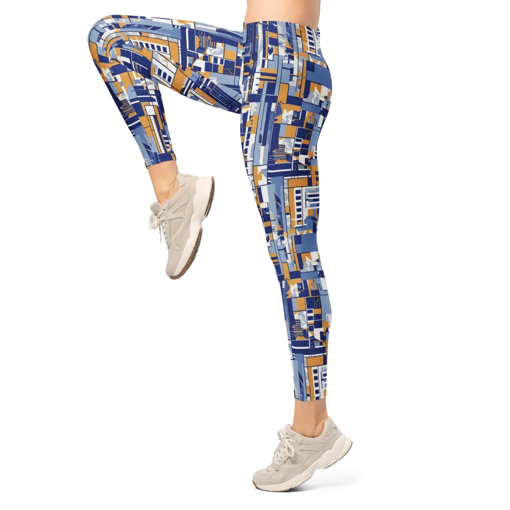 Blueprint Mosaic on Leggings — Left
