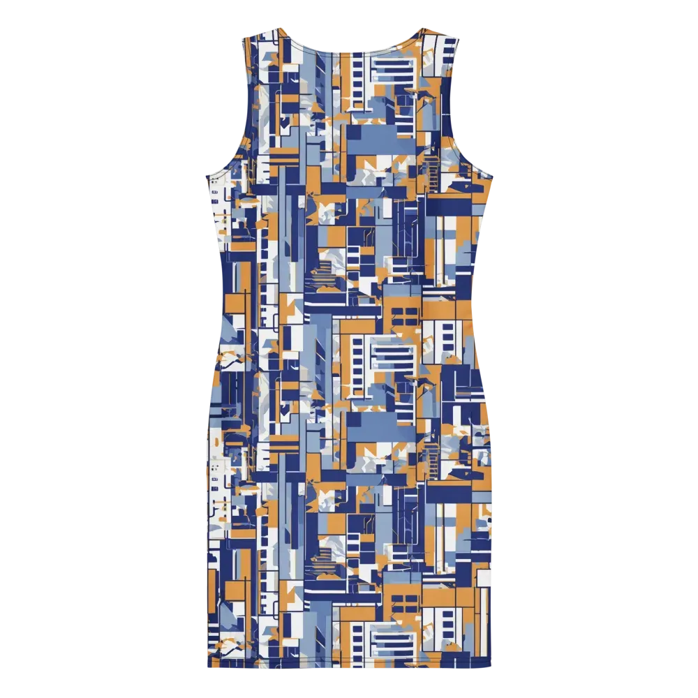 Blueprint Mosaic on Bodycon Dress — Back