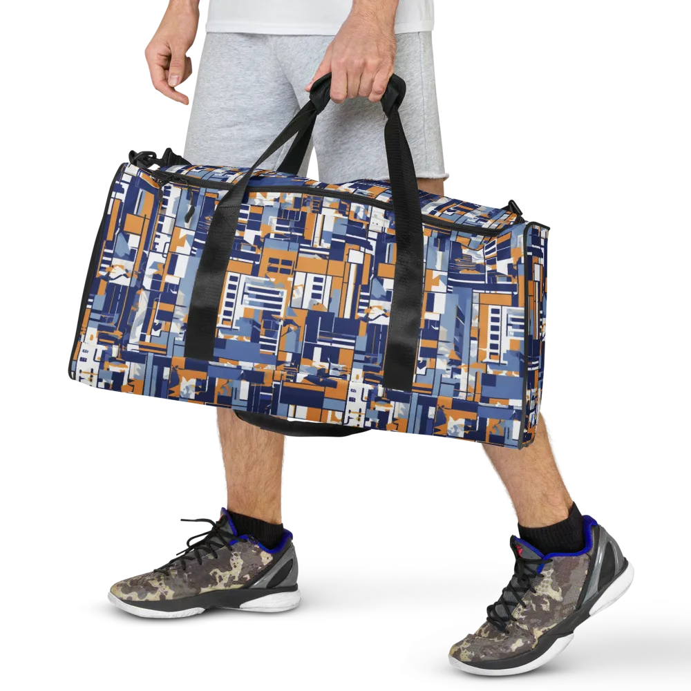 Blueprint Mosaic on Duffle Bag — Front