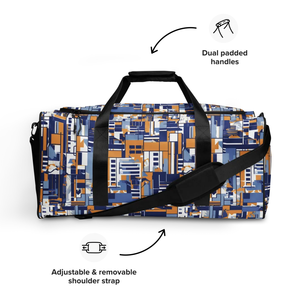 Blueprint Mosaic on Duffle Bag — Front