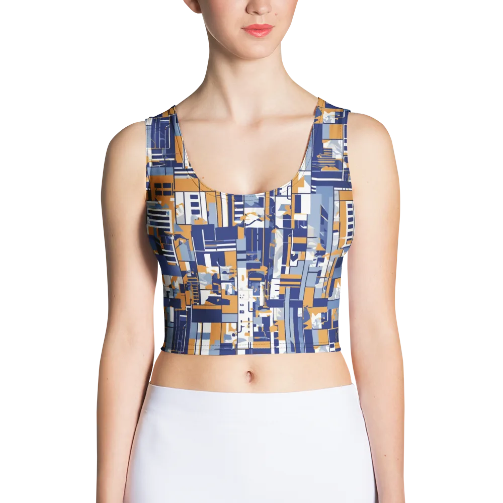 Blueprint Mosaic on Crop Top — Front