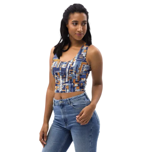 Blueprint Mosaic on a Crop Top