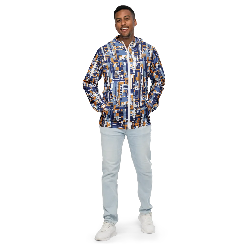 Blueprint Mosaic on Men's Windbreaker — Front