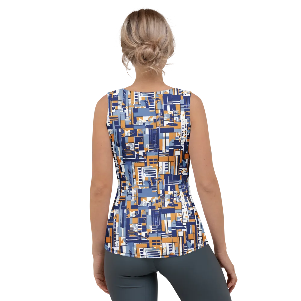 Blueprint Mosaic on Women's Tank Top — Back