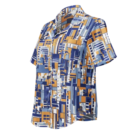 Blueprint Mosaic on a Women's Short Sleeve Pajama Top