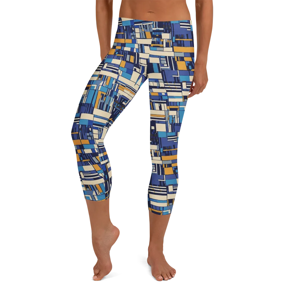 Saffron Blueprint on Capri Leggings — Front