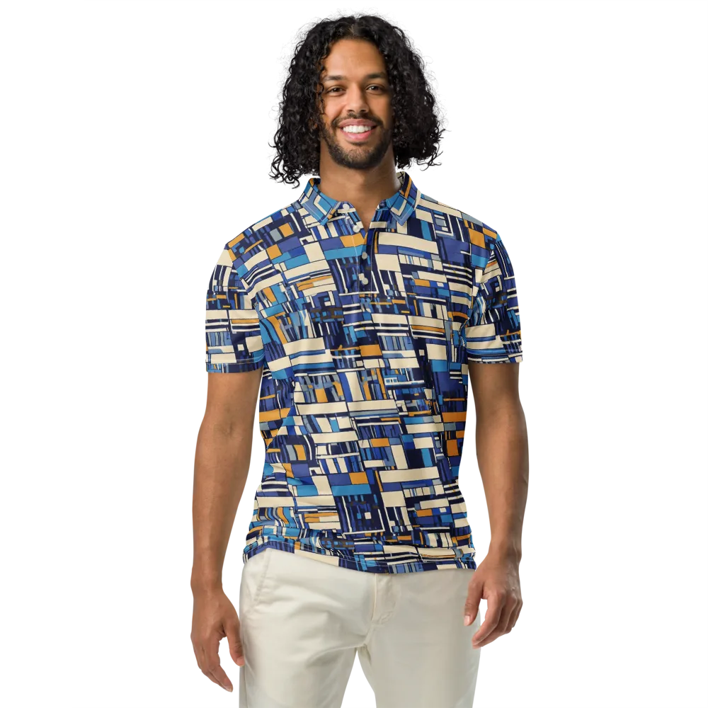 Saffron Blueprint on Men's Slim Fit Polo Shirt — Front