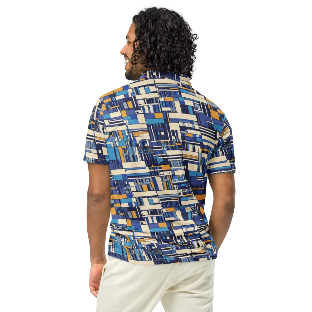 Saffron Blueprint on Men's Slim Fit Polo Shirt — Back