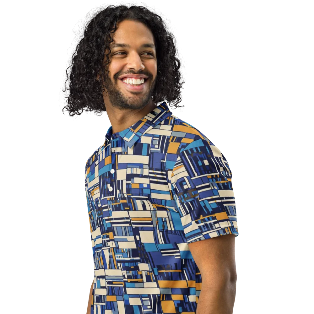Saffron Blueprint on Men's Slim Fit Polo Shirt — Left Front
