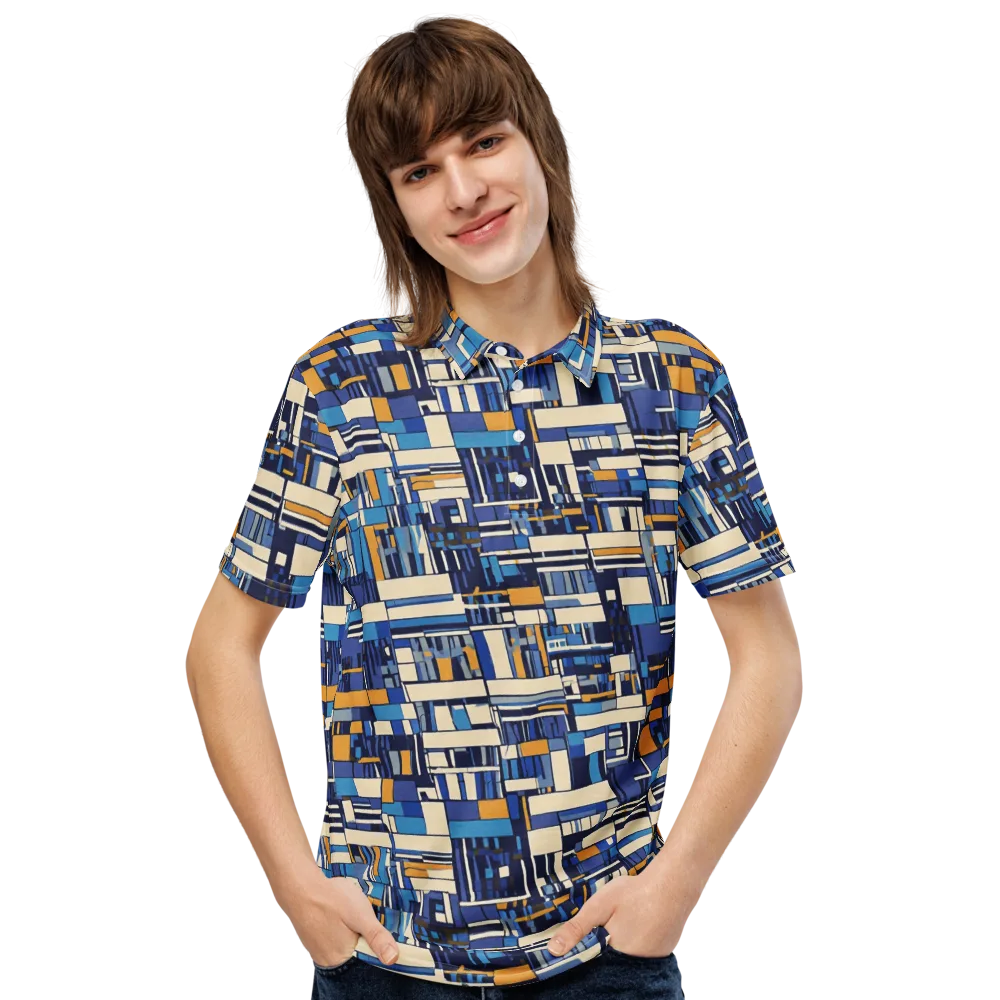 Saffron Blueprint on Men's Slim Fit Polo Shirt — Front