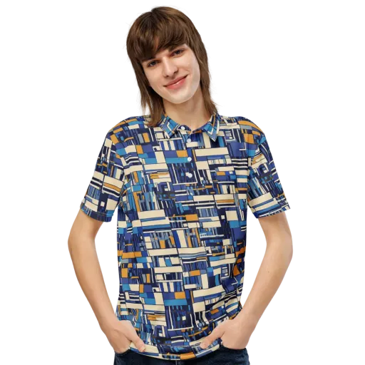 Saffron Blueprint on a Men's Slim Fit Polo Shirt