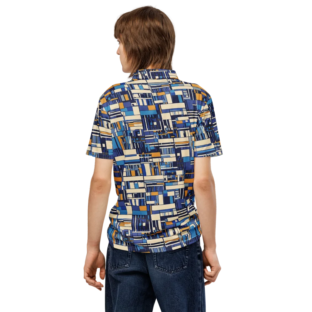 Saffron Blueprint on Men's Slim Fit Polo Shirt — Back