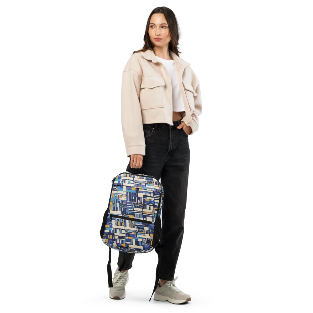 Saffron Blueprint on Utility Backpack — Front