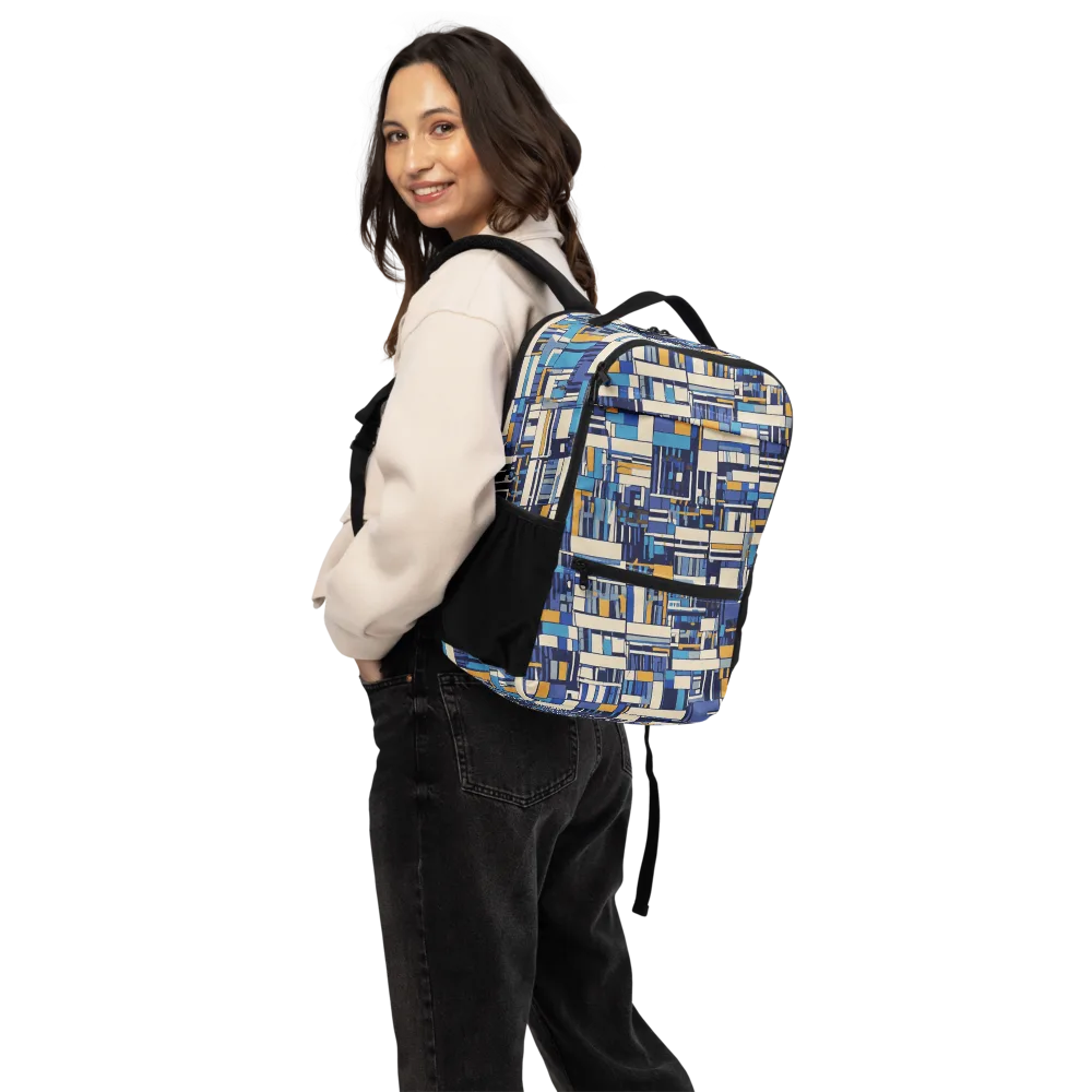 Saffron Blueprint on Utility Backpack — Back