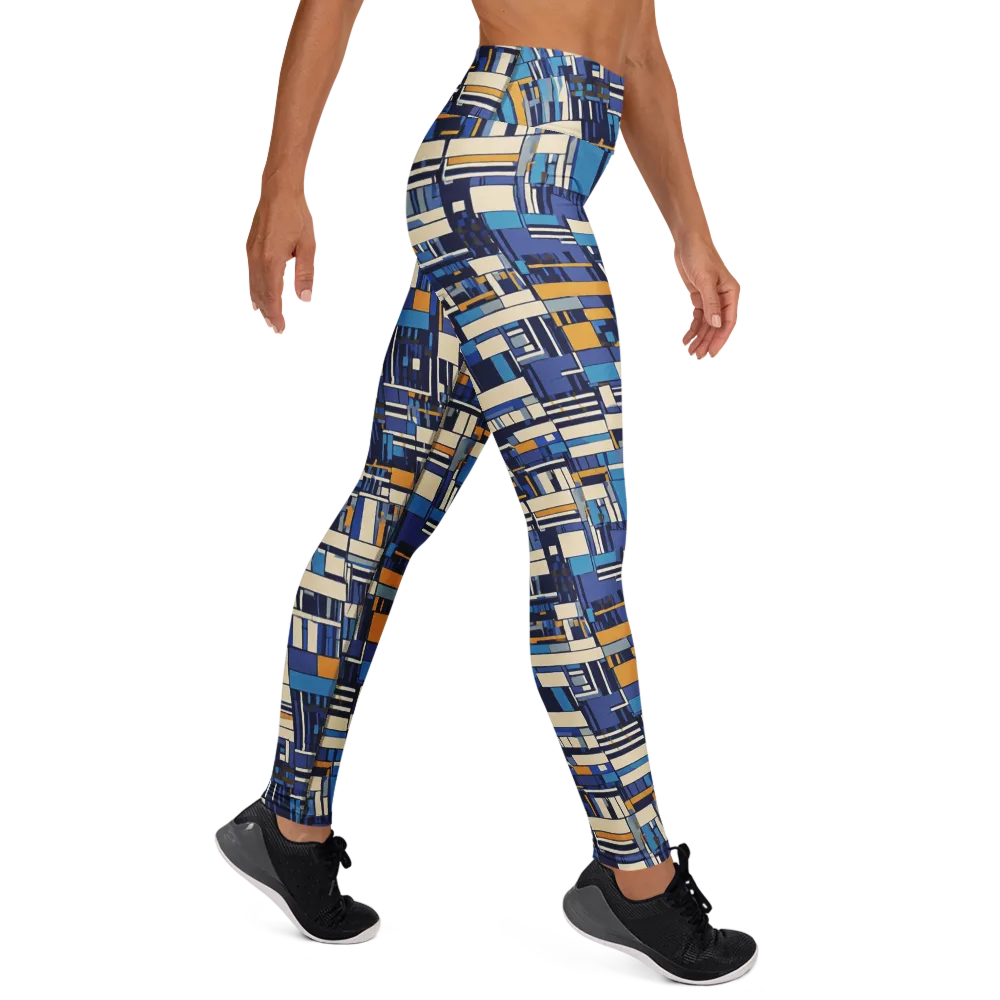 Saffron Blueprint on Yoga Leggings — Right