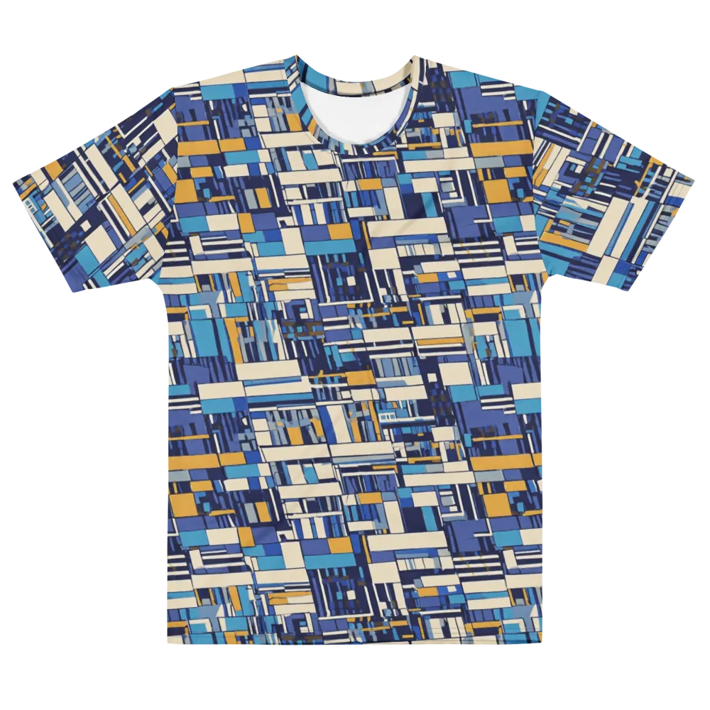Saffron Blueprint on Men's Cotton Crew Neck T-Shirt — Front