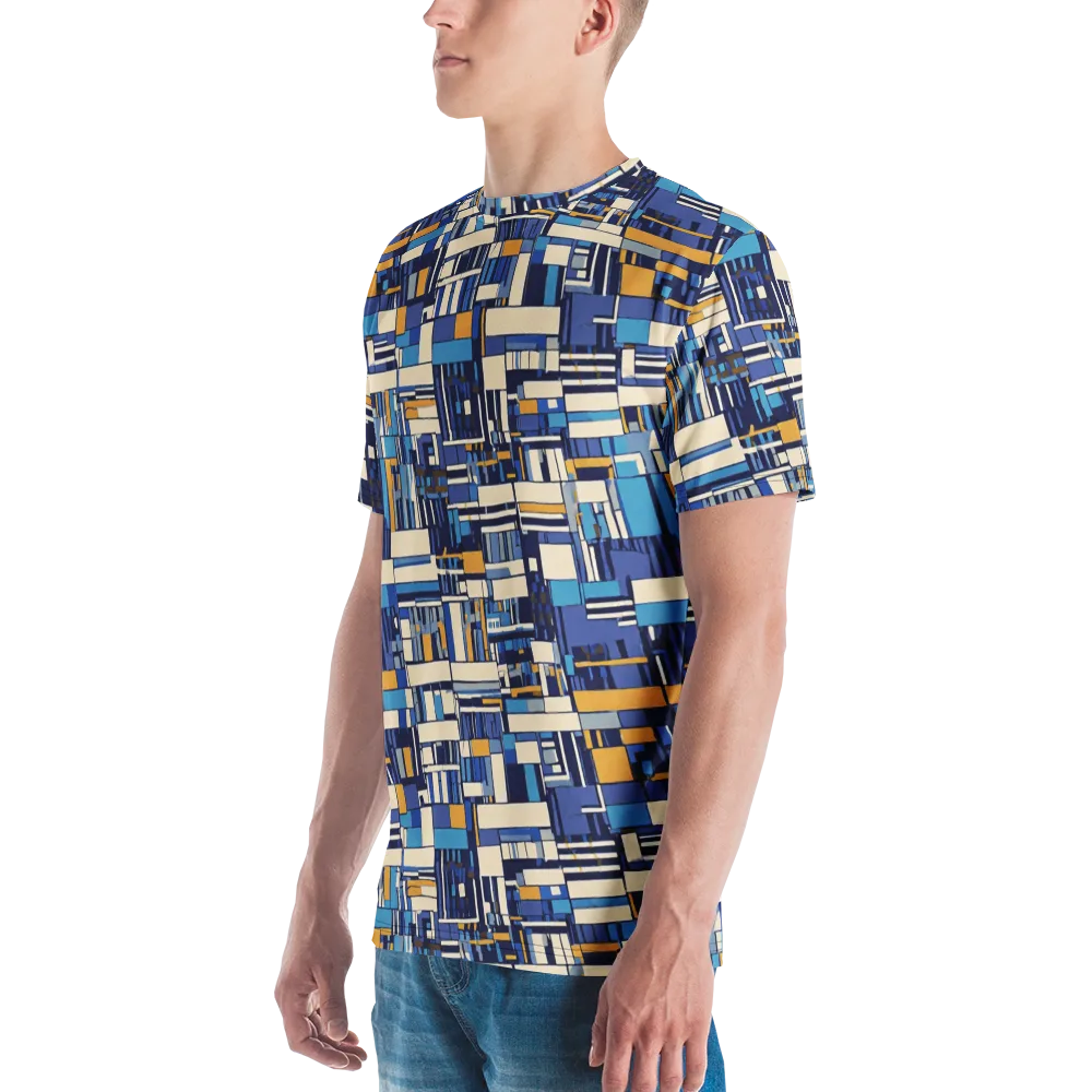Saffron Blueprint on Men's Crew Neck T-Shirt — Left