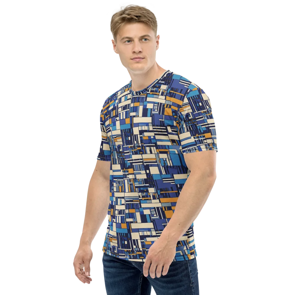 Saffron Blueprint on Men's Crew Neck T-Shirt — Left