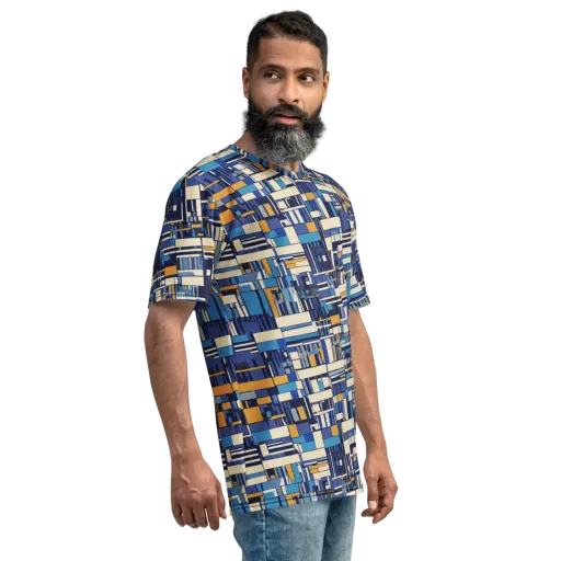 Saffron Blueprint on a Men's Crew Neck T-Shirt
