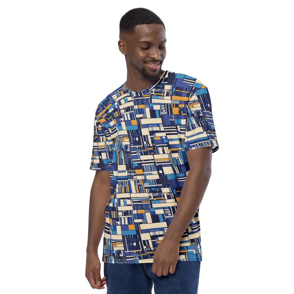 Saffron Blueprint on Men's Crew Neck T-Shirt — Left