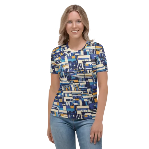 Saffron Blueprint on a Women's Crew Neck T-Shirt