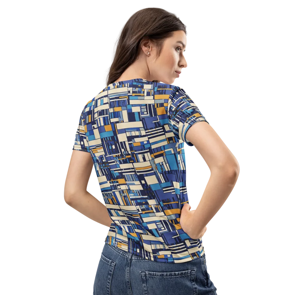 Saffron Blueprint on Women's Crew Neck T-Shirt — Back