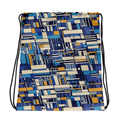 Saffron Blueprint on a Drawstring Bag