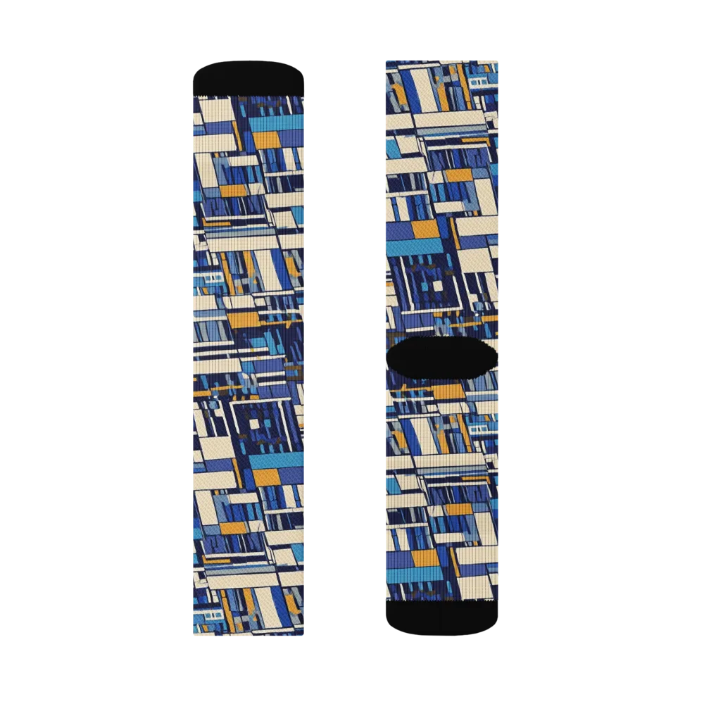 Saffron Blueprint on Socks — Left Sock