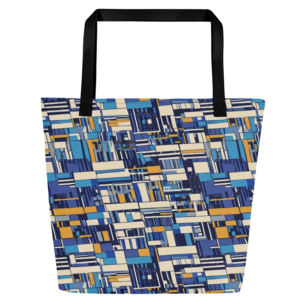 Saffron Blueprint on Large Tote Bag W/ Pocket — Front