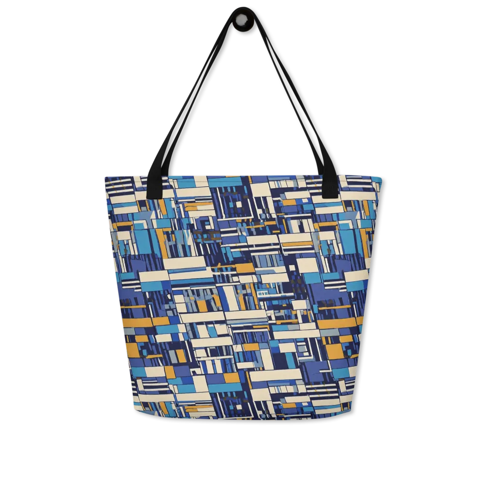Saffron Blueprint on Large Tote Bag W/ Pocket — Front