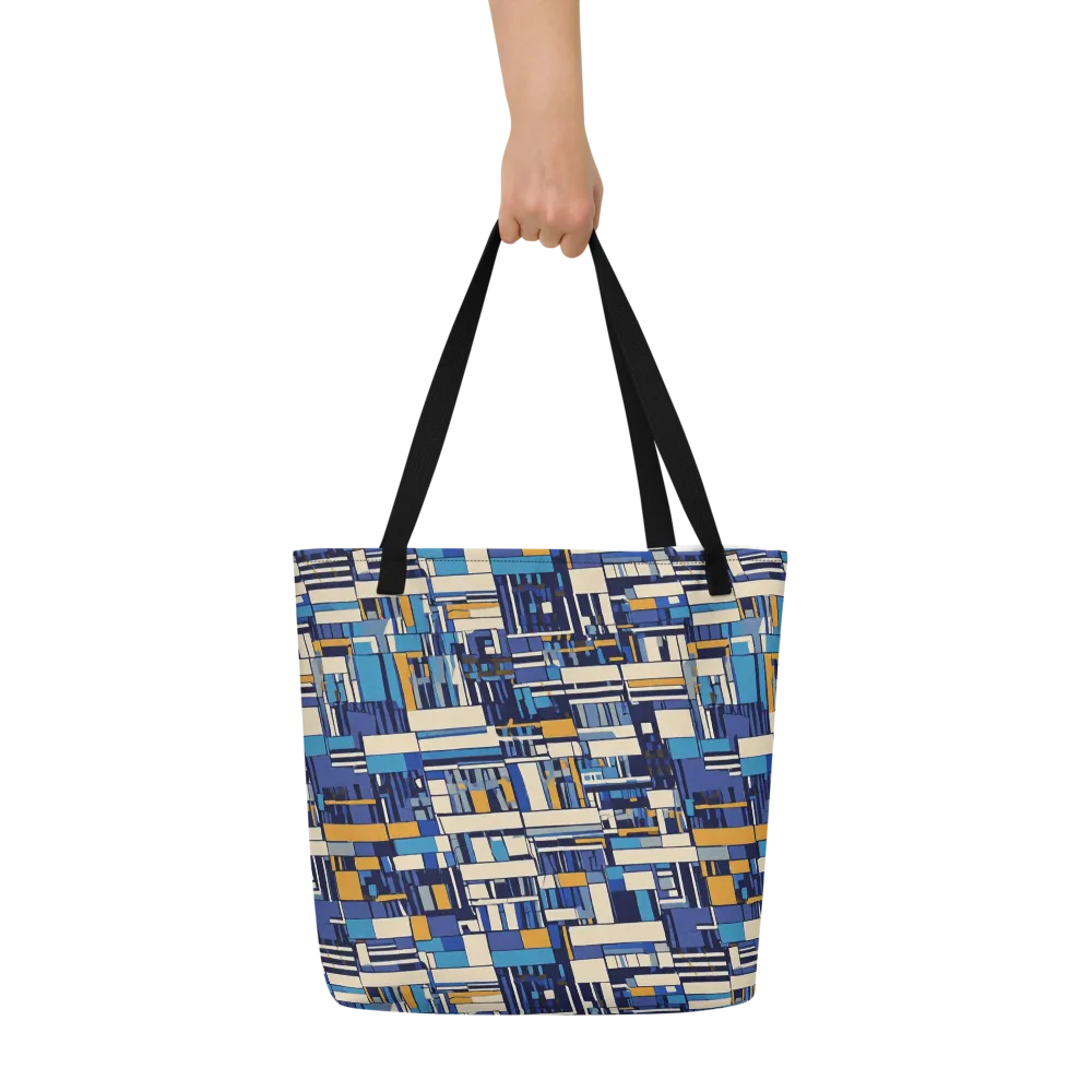 Saffron Blueprint on Large Tote Bag W/ Pocket — Front