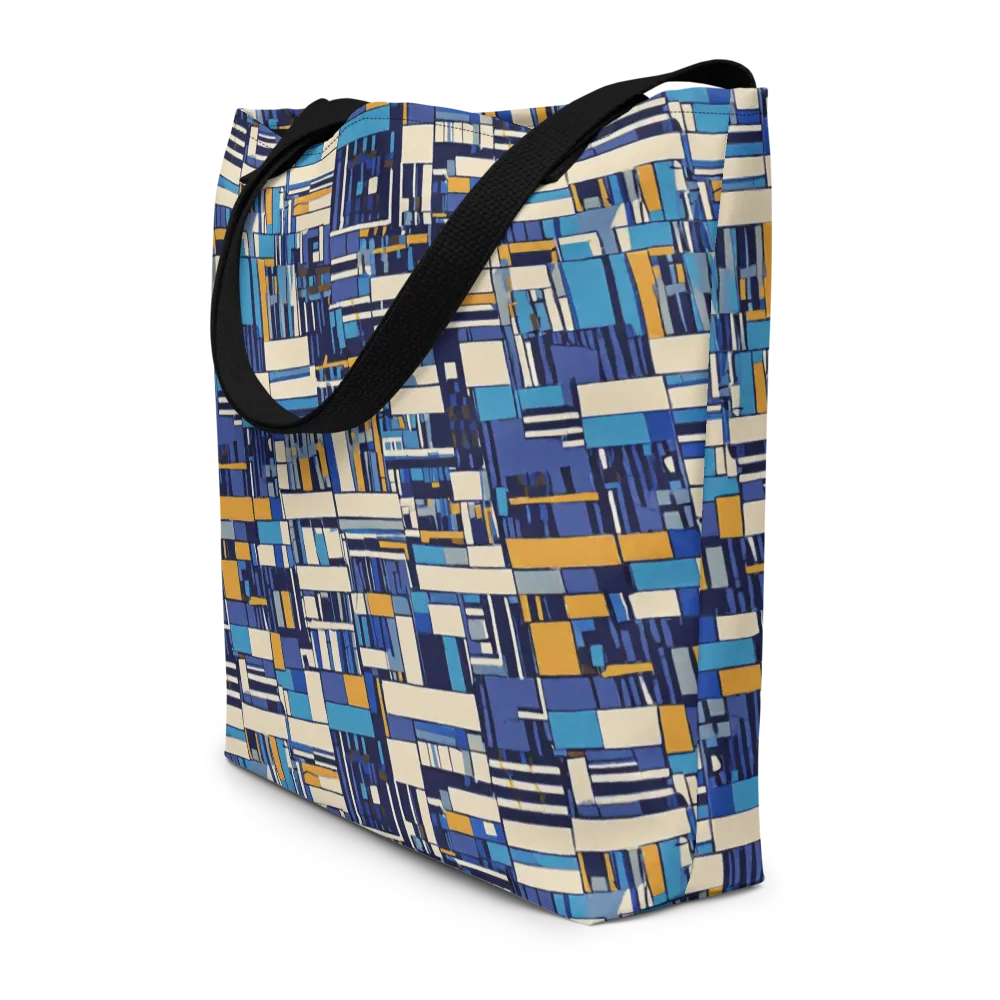 Saffron Blueprint on Large Tote Bag W/ Pocket — Front