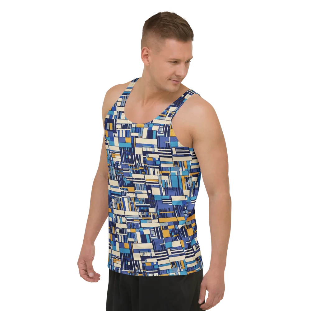 Saffron Blueprint on Men's Tank Top — Left Front
