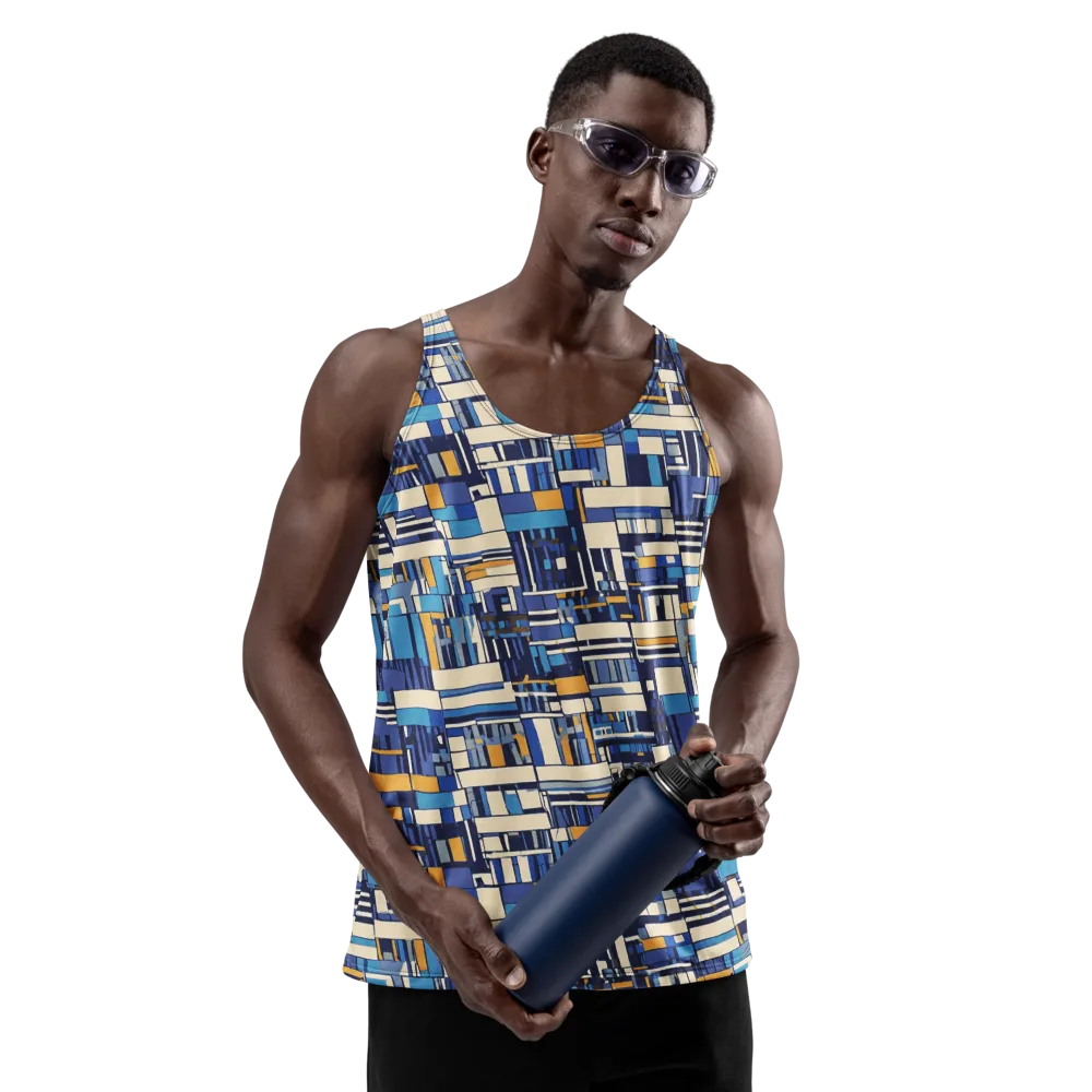 Saffron Blueprint on Men's Tank Top — Front