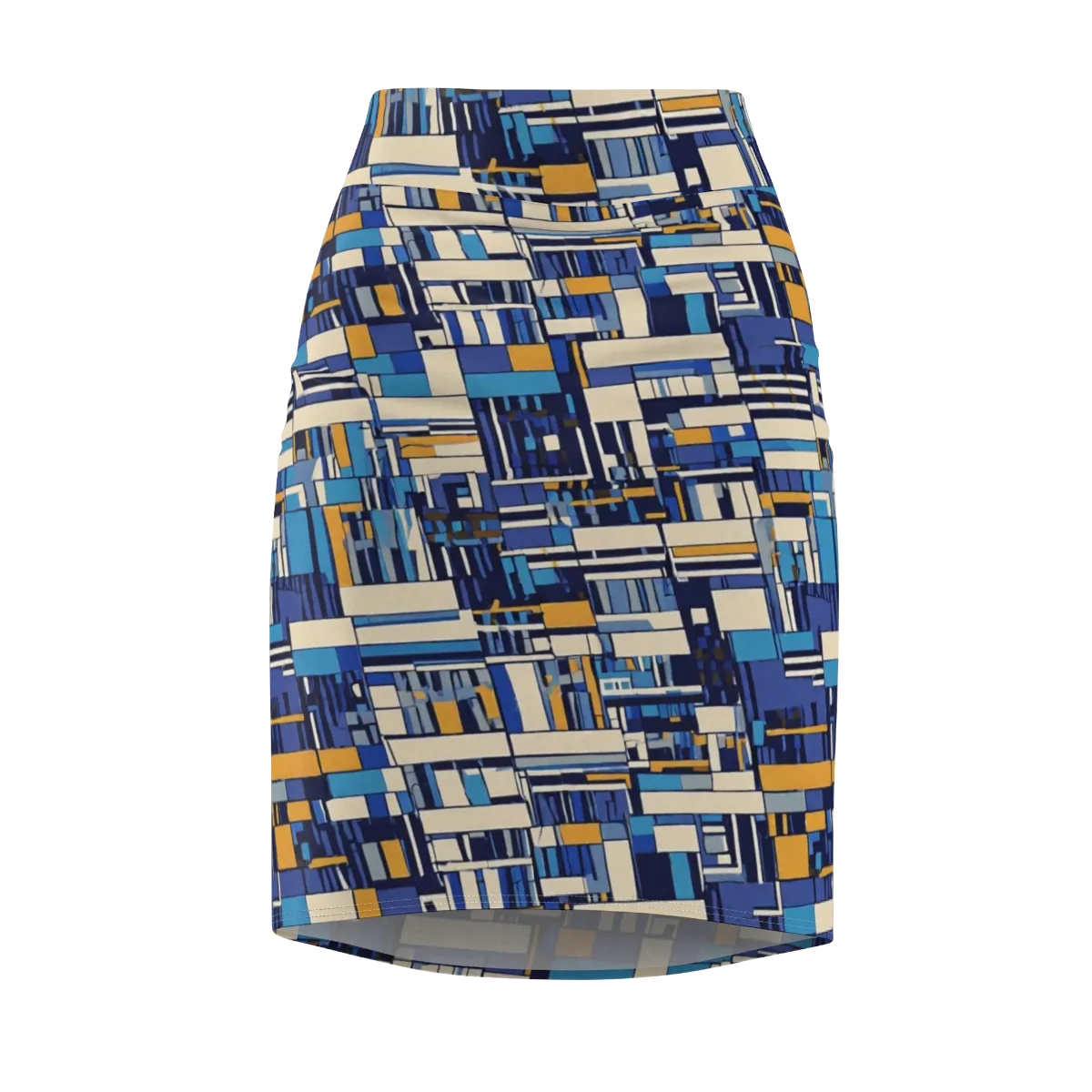 Saffron Blueprint on Pencil Skirt — Front