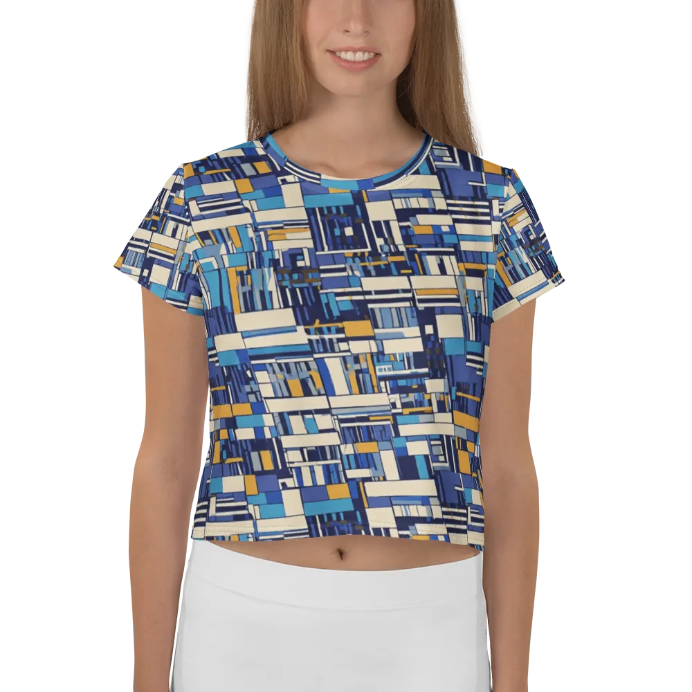 Saffron Blueprint on Crop Tee — Front