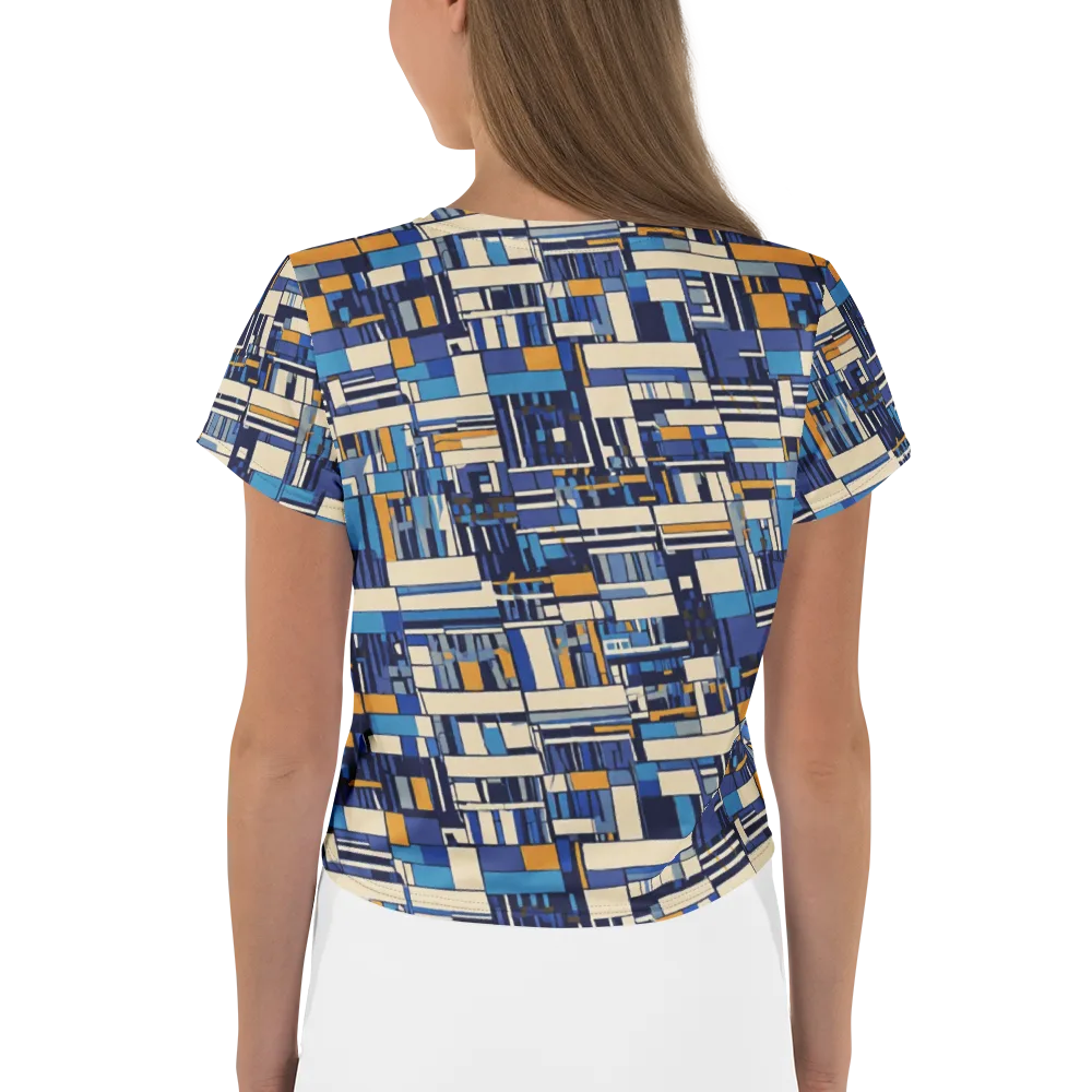 Saffron Blueprint on Crop Tee — Back