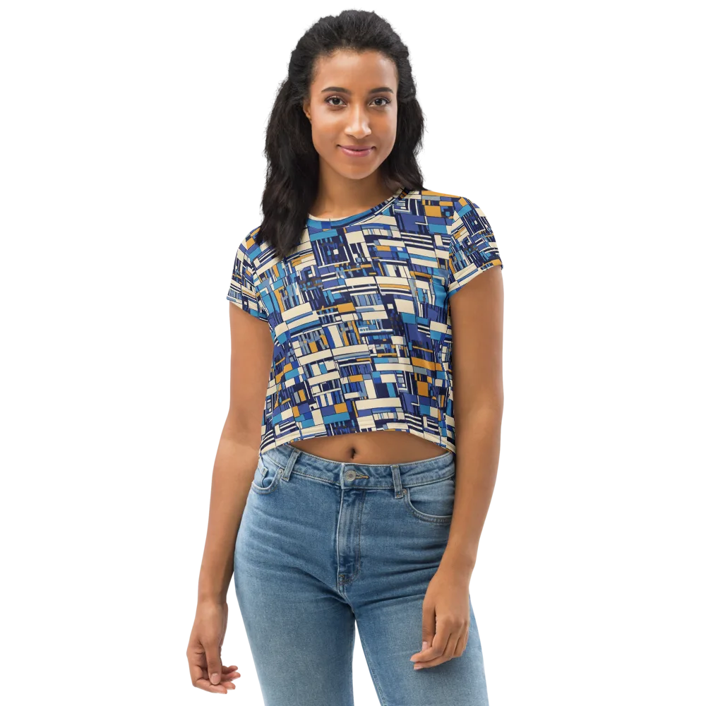 Saffron Blueprint on Crop Tee — Front