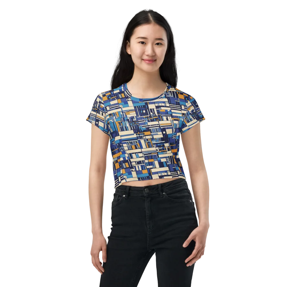 Saffron Blueprint on Crop Tee — Front