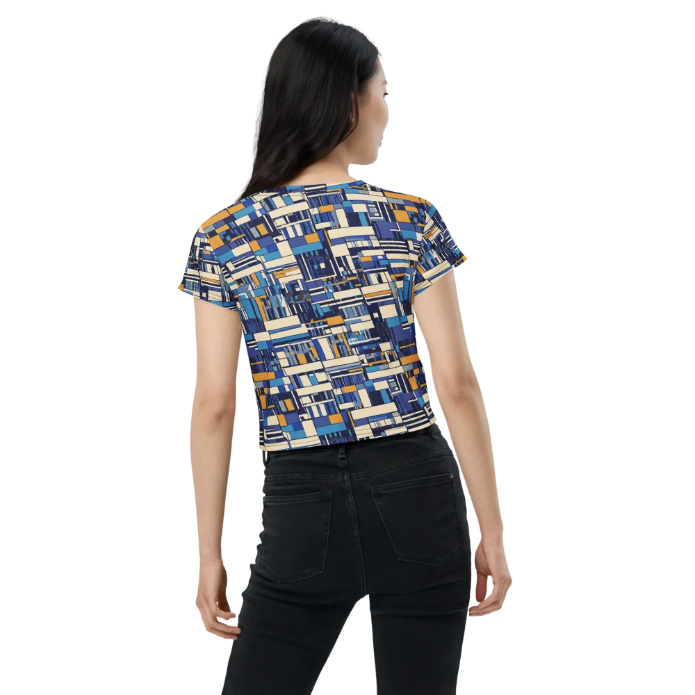 Saffron Blueprint on Crop Tee — Back