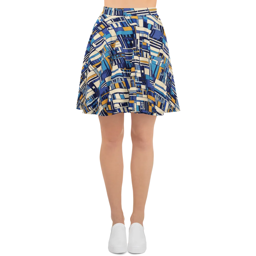 Saffron Blueprint on Skater Skirt — Front