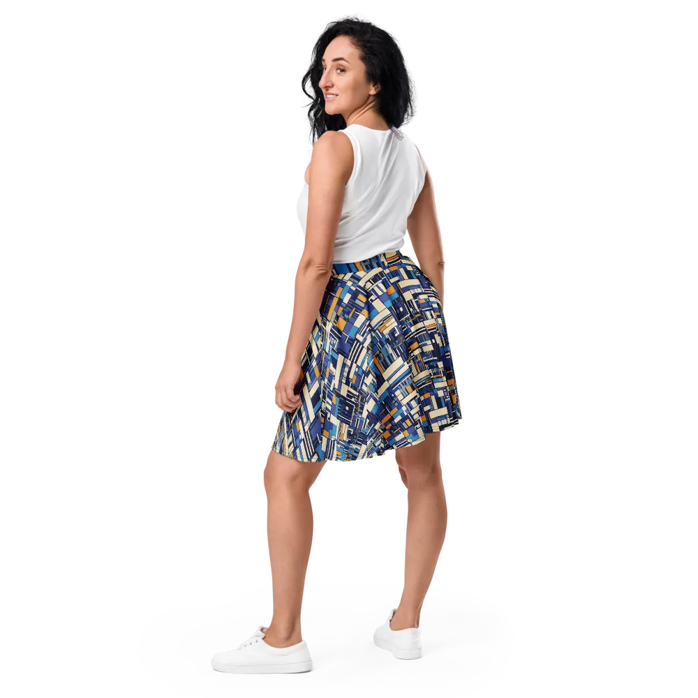 Saffron Blueprint on Skater Skirt — Back